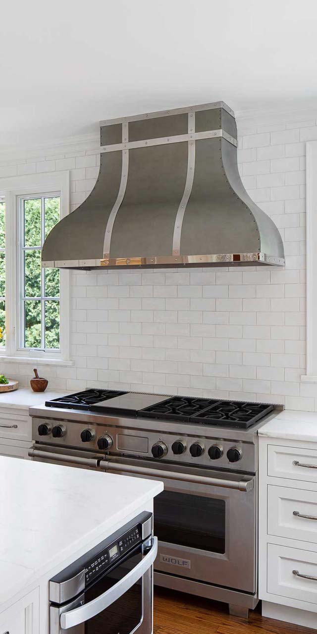 Transitional Zinc Range Hood